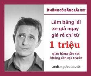 Làm bằng lái xe giả giá 1 triệu