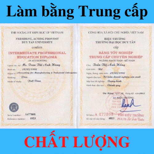 Làm bằng trung cấp chất lượng