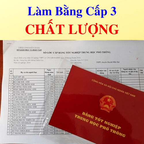 Làm bằng cấp 3 giá rẻ