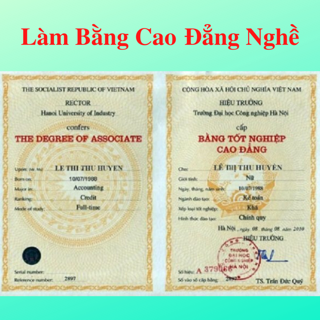 Làm bằng cao đẳng thật